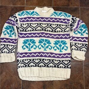 Ecuador Wool Sweater Arco Iris Imports Wool Chunky Knit